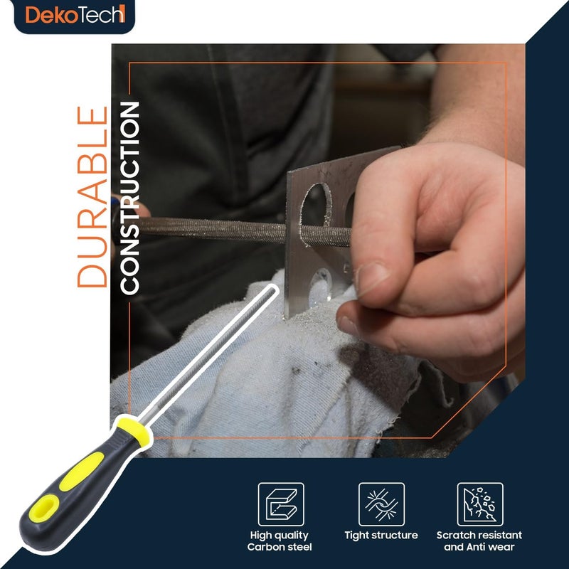 DekoTech Dekotec 6-Inch Round File – High Carbon Steel Hand File with Ergonomic Anti-Slip Handle - Image 4